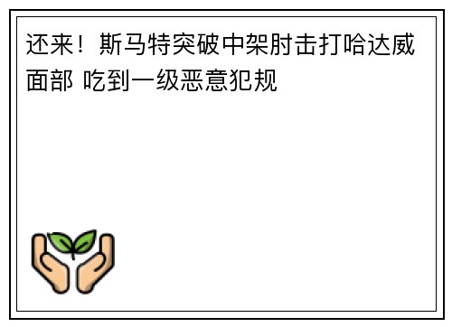 还来！斯马特突破中架肘击打哈达威面部 吃到一级恶意犯规